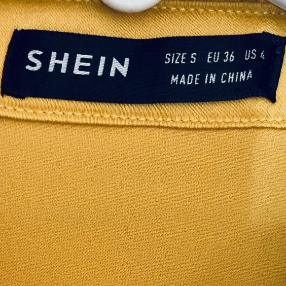 SHEIN gold sateen dress shirt S - Picture 5 of 10